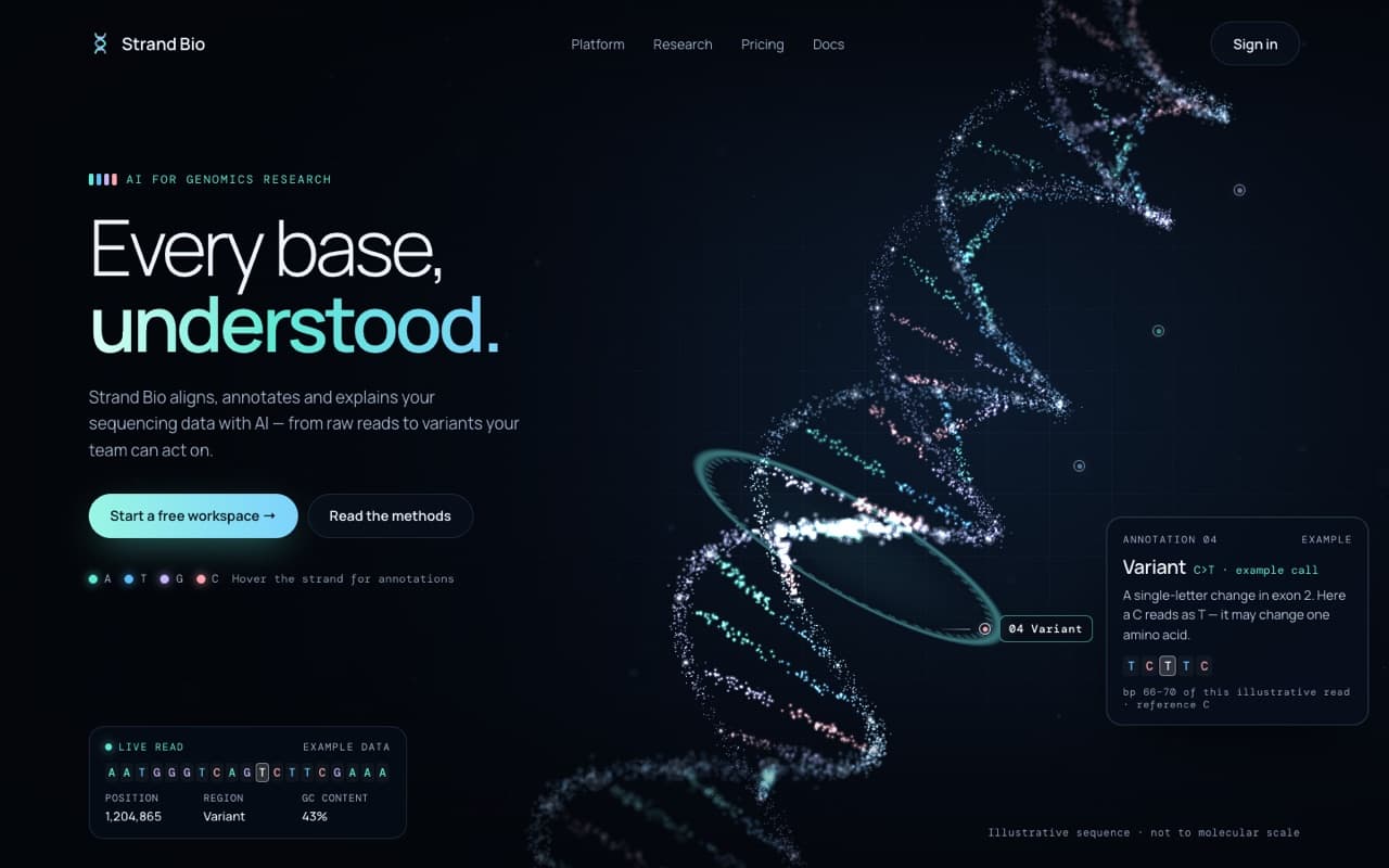 Particle DNA double helix with scan and annotations