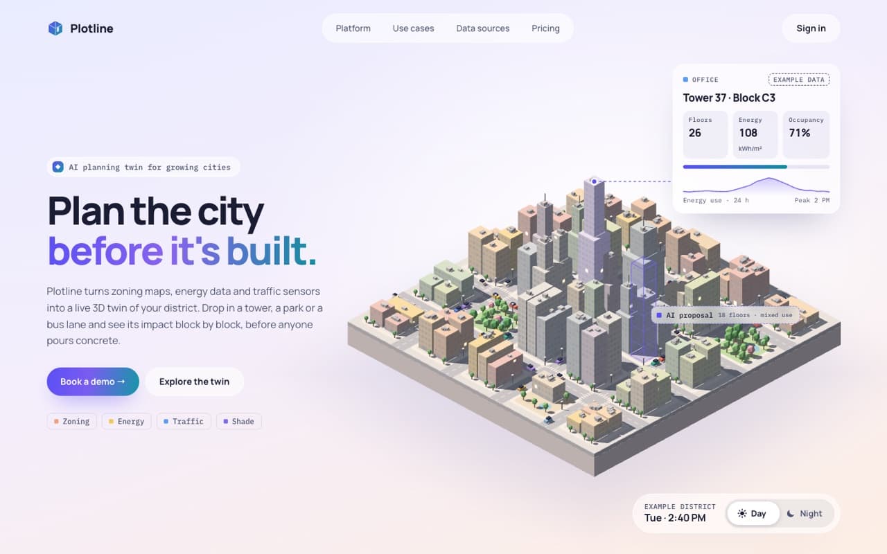 Isometric smart city with day-to-night (Three.js)