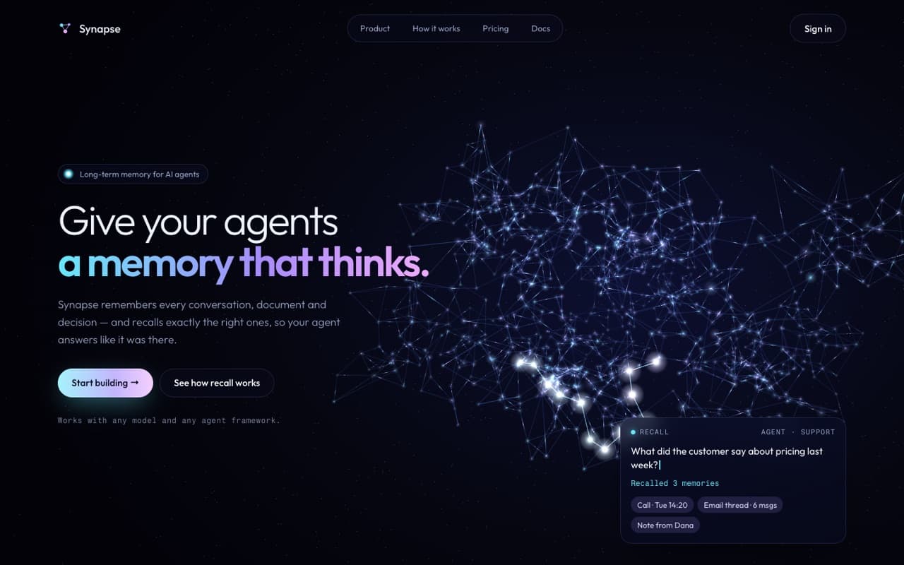 3D neural network that lights up on recall