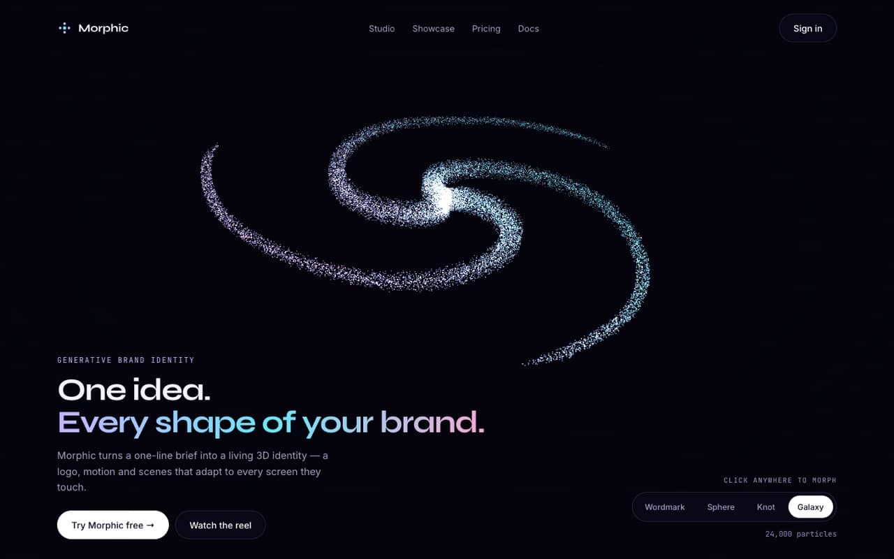 24,000 particles that morph between shapes